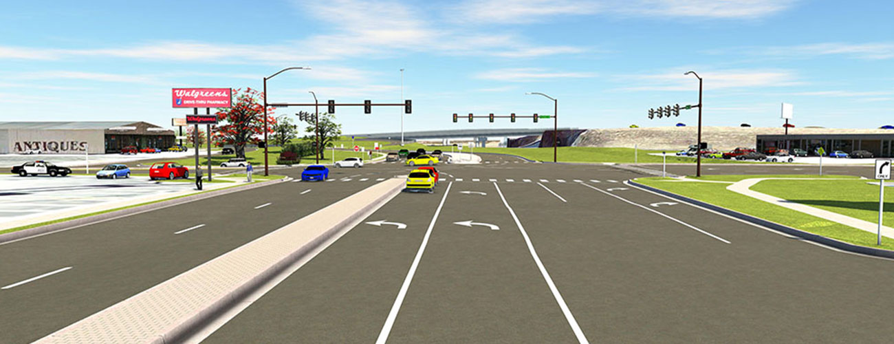 3D visualization services for I-40 exit 82 in Weatherford, provided by CEC®